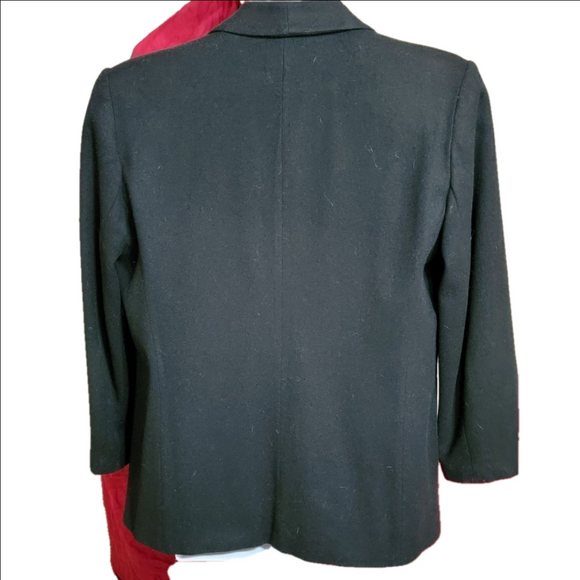 #319 Potomac Collection Vintage Black 100% Wool Blazer Size: 12 - Picture 3 of 4